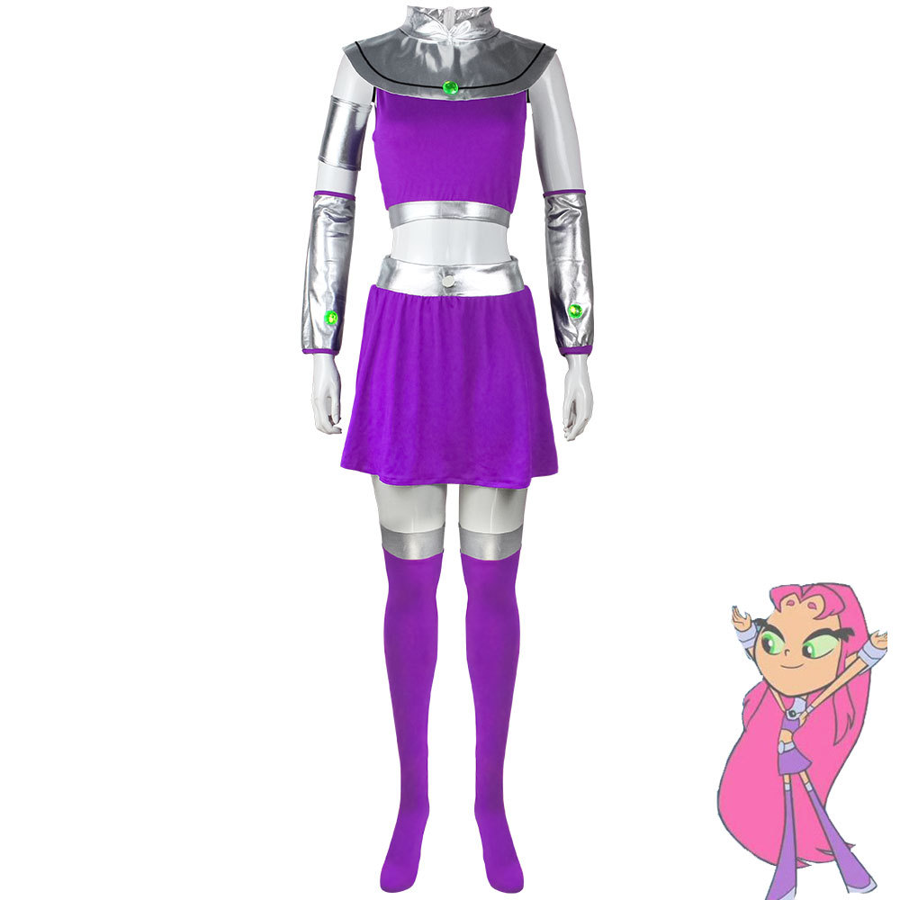 Anime Cosplay Nun - Raven Teen Titans Starfire Cosplay Costume,