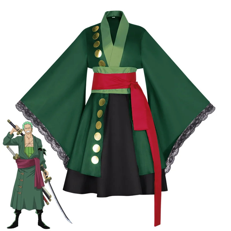 Anime Zoro Cosplay Female - Anime Roronoa Zoro Cosplay Costume Wano