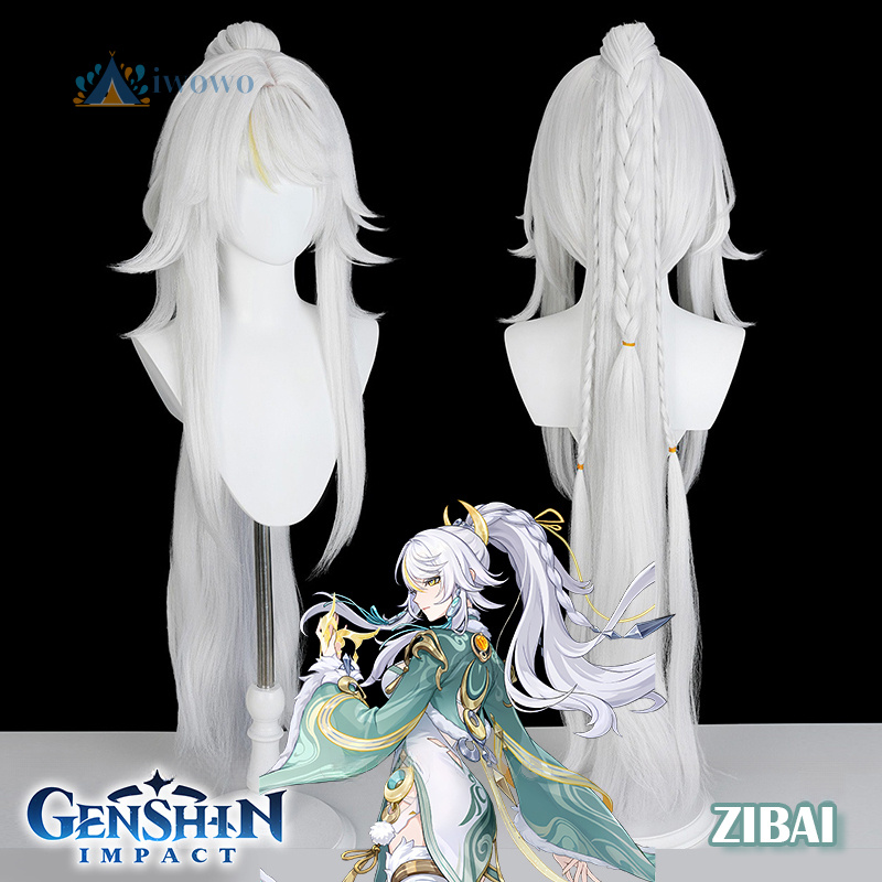 Zibai Cosplay Wig Genshin Impa - огляд і ціна Anime Cosplay Long Hair
