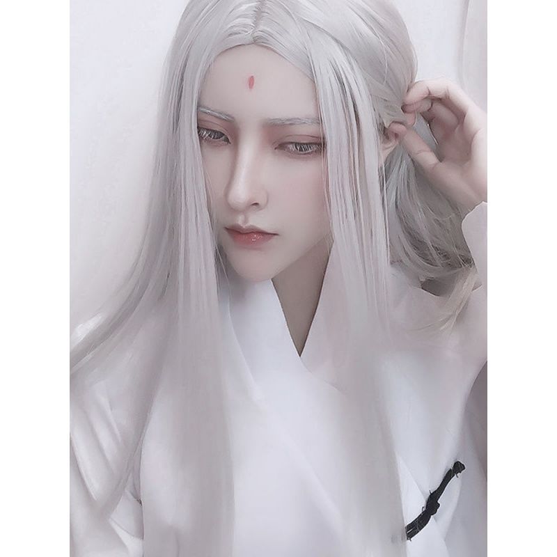 Men Hanfu Long Straight Hair A - огляд і ціна Anime Cosplay Long Hair