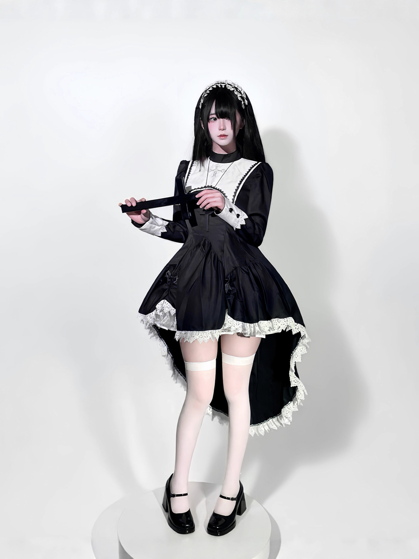 Gothic style dark embroidery c - огляд і ціна Anime Cosplay Nun