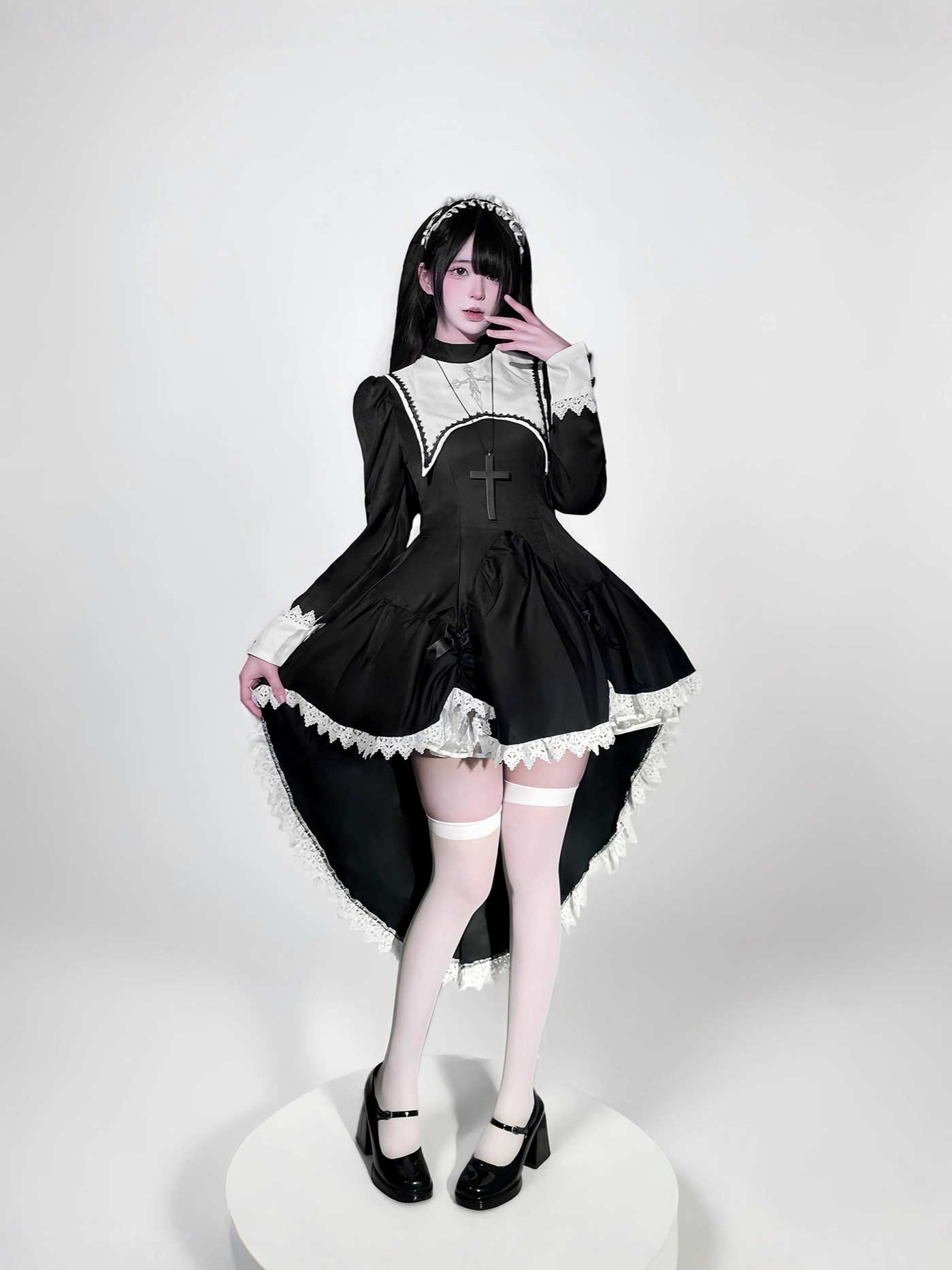 Gothic style dark embroidery c - огляд і ціна Anime Cosplay Nun