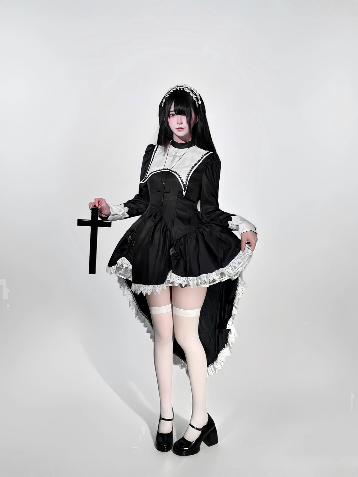 Gothic style dark embroidery c - огляд і ціна Anime Cosplay Nun