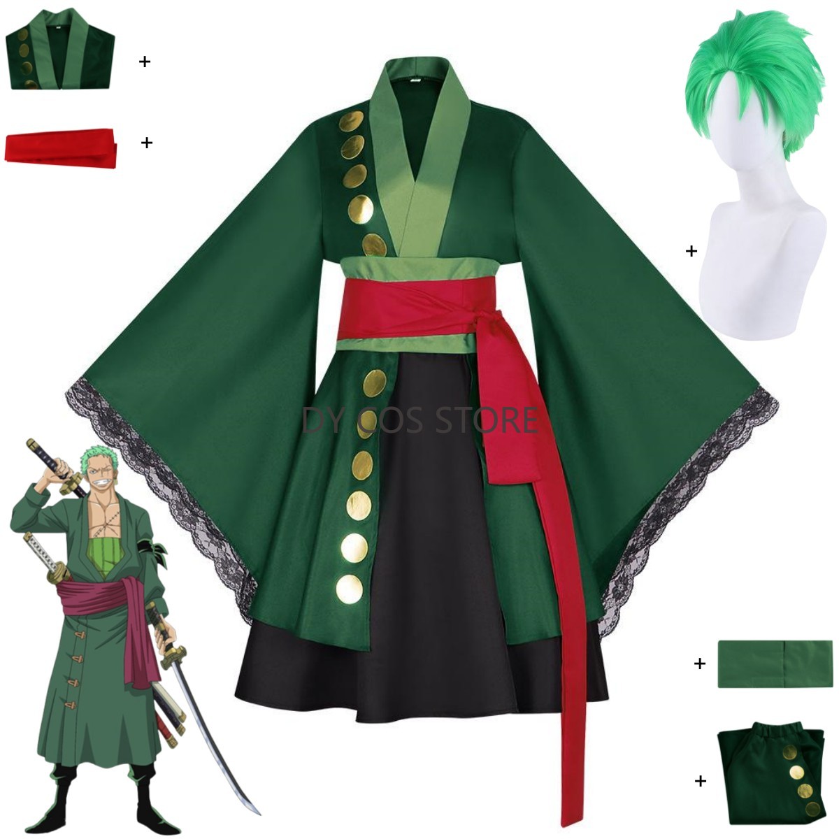 Anime Roronoa Zoro Cosplay Cos - огляд і ціна Anime Zoro Cosplay Female
