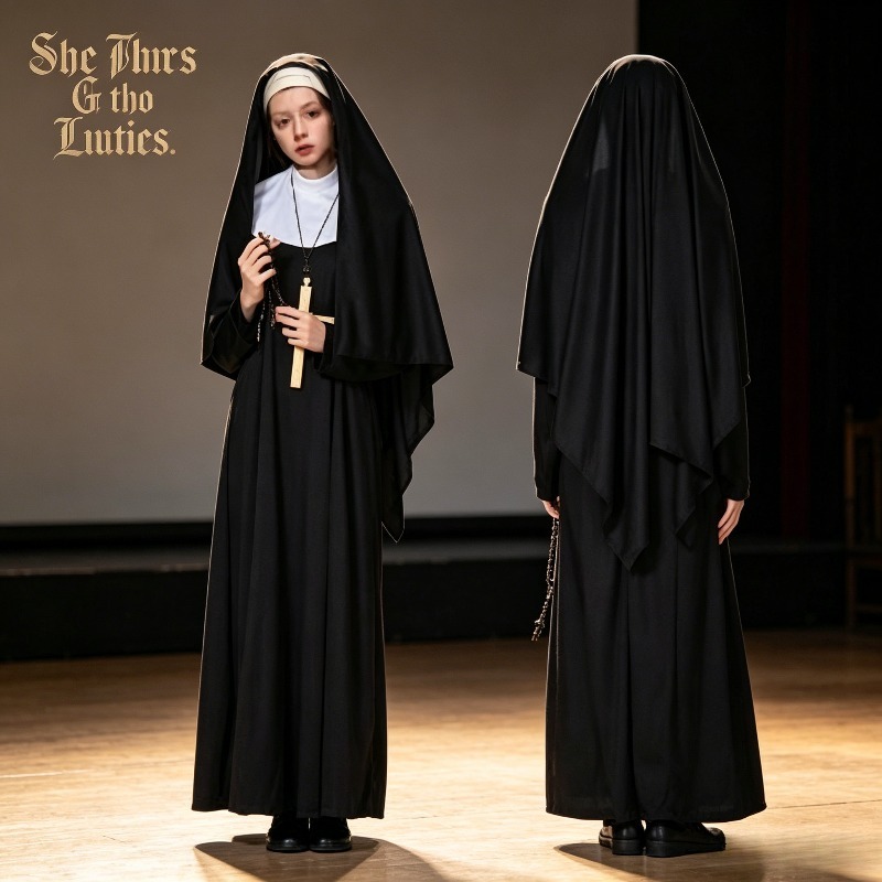 Nun Costume Black Long Dress H - огляд і ціна Anime Cosplay Nun