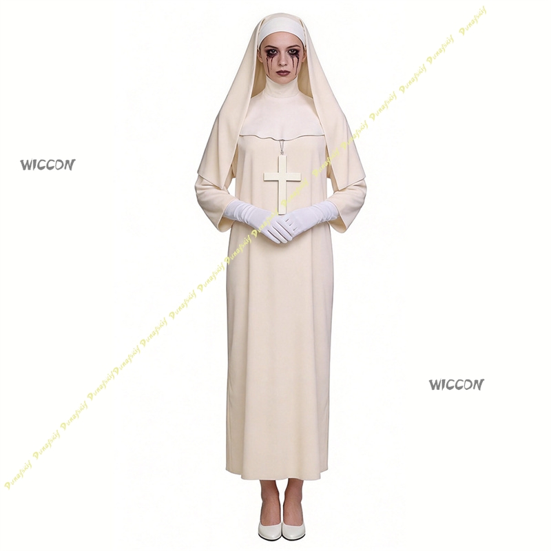 Off White Nun Cosplay Costume  - огляд і ціна Anime Cosplay Nun