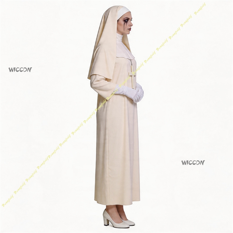Off White Nun Cosplay Costume  - огляд і ціна Anime Cosplay Nun